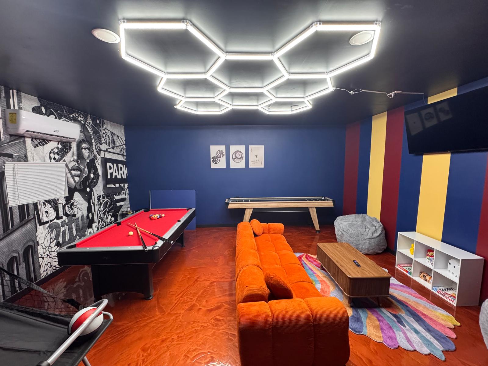After — Garage to Game Room